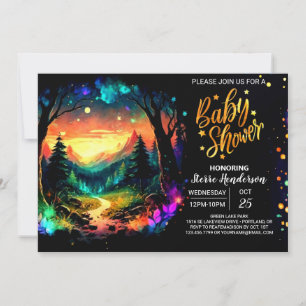 Pastel Adventure erwartet Whimsical Baby Shower Einladung