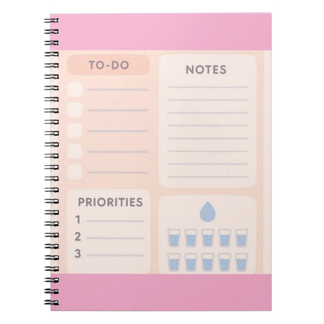 Pastel Aesthetic Daily Planner Notebook Notizblock (Vorderseite)