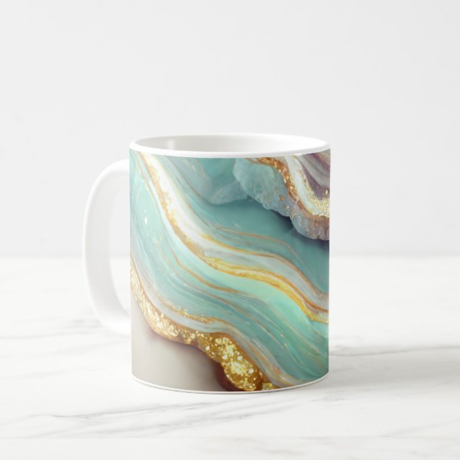 Pastel Agate Geode Stone Kaffeetasse (Vorderseite Links)