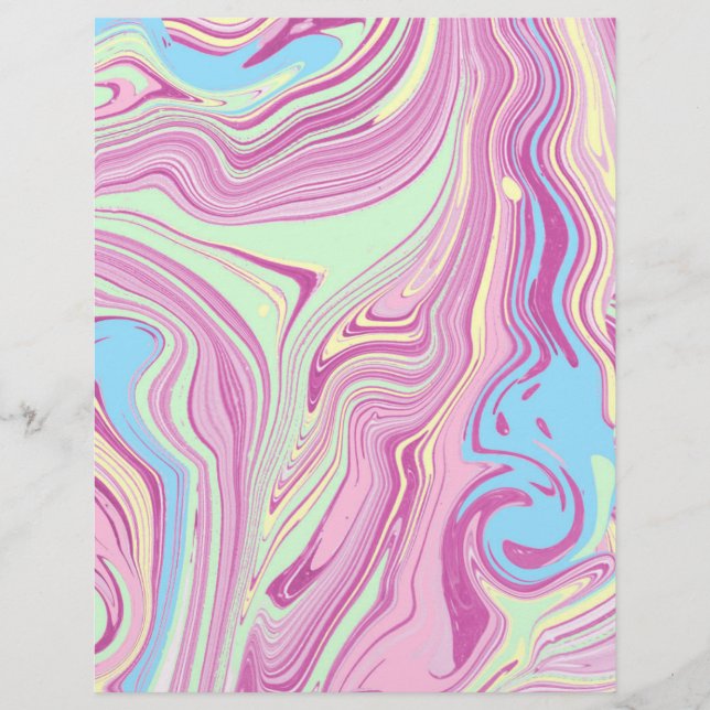 Pastel Agate Marble Muster Swirl Kunsthandwerkspap (Vorderseite)