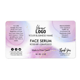 Pastel Alcohol Ink Face Serum Labels