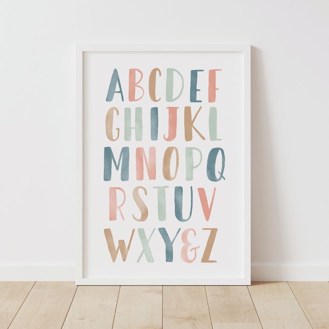 Pastel Alphabet ABC Girl Kinderzimmer Deco Poster (Von Creator hochgeladen)