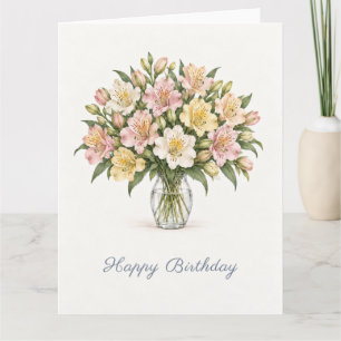 Pastel Alstroemeria Geburtstag Karte