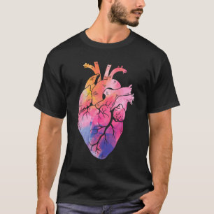 Pastel Anatomisches Herz Farbenfrohe Kardiologie T-Shirt