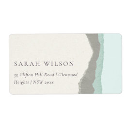 Pastel Aqua Gray Kraft Mountain Wave Adresse