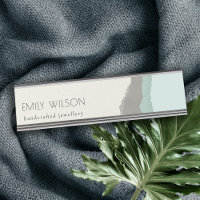 Pastel Aqua Gray Kraft Mountain Wave Torn Edge