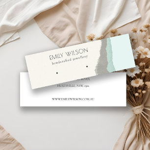 Pastel Aqua Kraft Mountain Wave Earring Display Mini Visitenkarte