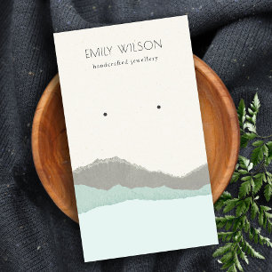 Pastel Aqua Kraft Mountain Wave Earring Display Visitenkarte