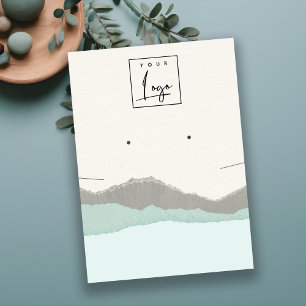 Pastel Aqua Kraft Mountain Wave Earring Necklace Visitenkarte