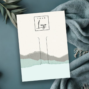Pastel Aqua Kraft Mountain Wave Hair Clip Display Visitenkarte