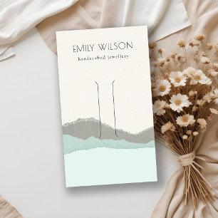 Pastel Aqua Kraft Mountain Wave Hair Clip Display Visitenkarte