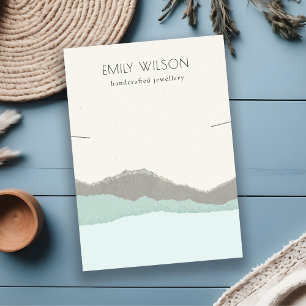 Pastel Aqua Kraft Mountain Wave Necklace Display Visitenkarte