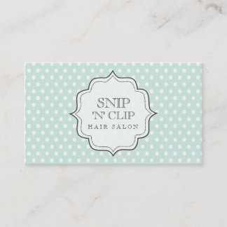 Pastel Aqua Polka Dots Filigree Hair Stylist Cards Terminkarte