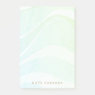 Pastel Aqua Tropisches Retro Wasserfarbenwellen Post-it Klebezettel