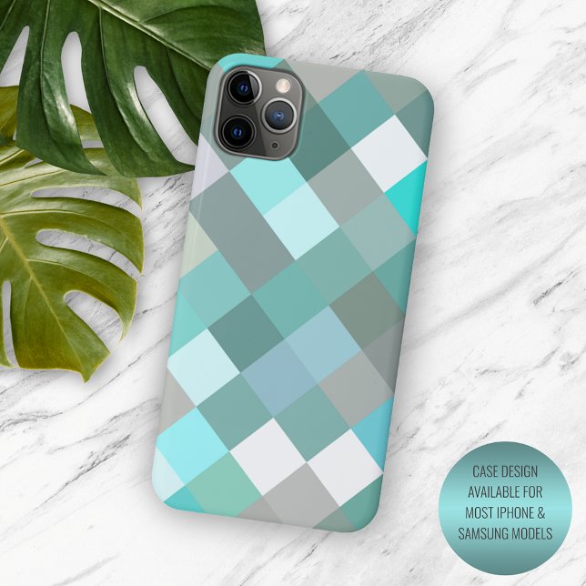 Pastel Aqua Turquoise Jade Green Pixel Block Art Case-Mate iPhone Hülle (Von Creator hochgeladen)