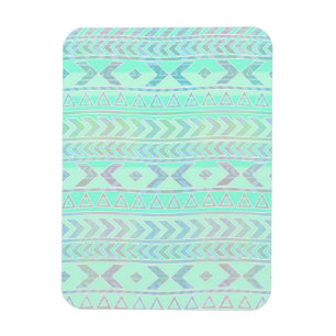 Pastel Aquamarin Aztec Art Style Muster Magnet