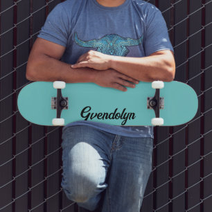 Pastel Aquamarin Calligrafy Name Klassische Tren Skateboard