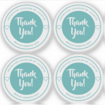 Pastel Aquamarin Heart Vielen Dank Aufkleber Etike