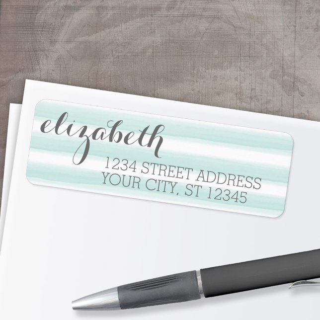 Pastel Aquamarin und Gray Stationery Suite für Fra (Custom Return Address Labels - Low Minimum)