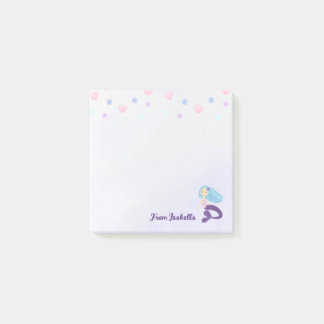 Pastel Aquamarin und Lila Mermaid Princess Post-it Klebezettel
