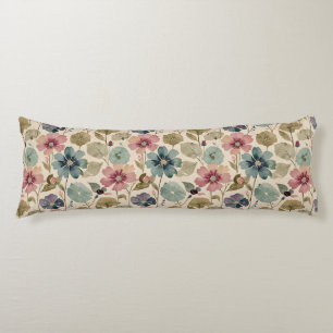 Pastel Aquamarin und Mauve Blume Vintag Moderne Seitenschläferkissen