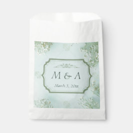 Pastel Aquamarine weiße Blume Hochzeit Geschenktütchen