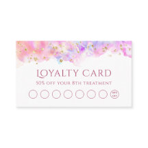 Pastel Aquarell Glitzer Loyalkarte