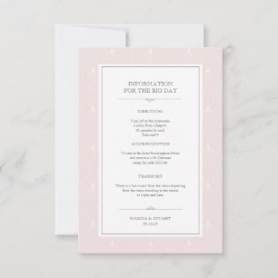 Pastel Art Deco Pink - Karte mit Hochzeitsinformat