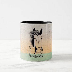 Pastel Artistic Horse Lovin' Gal Tasse