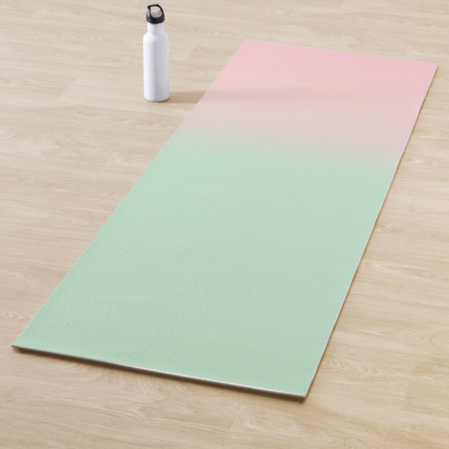 Pastel Ästhetik verschlungene rosa Minze grün Yogamatte (Beispiel)
