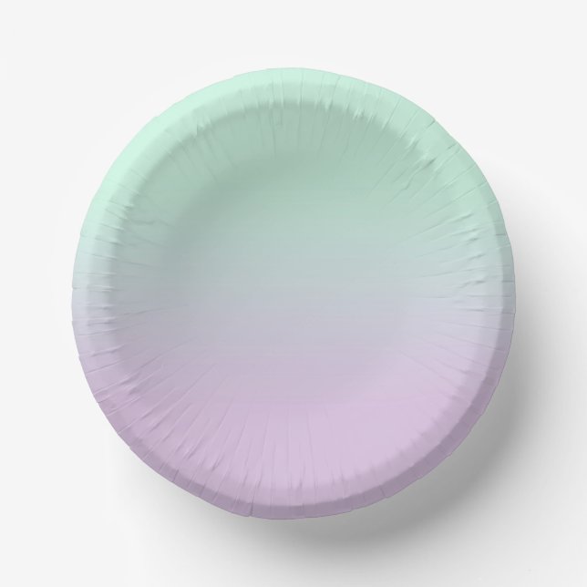 Pastel ästhetische Minze und Lilac Gradient Ombre Pappteller (Vorderseite)