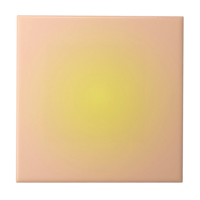 Pastel Ästhetische Pfirsich Orange Gelbe Farbe Fliese (Vorderseite)