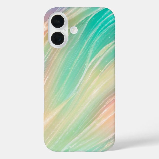 Pastel Aurora Flow Abstract Phone Case (Rückseite)