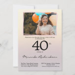 Pastel aus dem 40. Foto, ganz einfach zum Geburtst Einladung<br><div class="desc">Pastellfarbener Hintergrund für dieses moderne Foto aus dem 40. — Sie können den Text leicht ändern. Verwenden Sie die Option 'Personalisieren' und fügen Sie dann den gewünschten Text in die Felder ein. Oder sie werden leer, wenn Sie keinen gewollt Text hinzufügen. Wenn Sie weitere Anpassungen gewollt haben, wie zum Beispiel...</div>