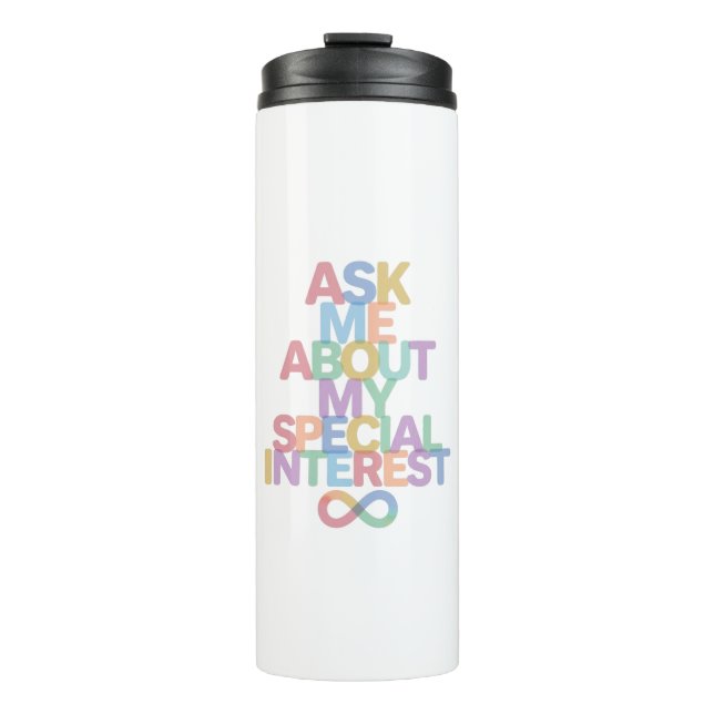 Pastel Autism Special Interest Infinity Design Thermosbecher (Vorderseite)