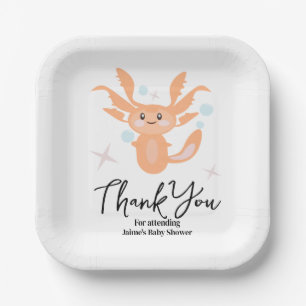 Pastel Axolotl Ocean Creature Babydusche Pappteller