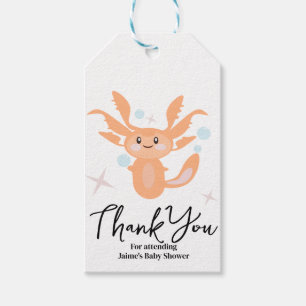Pastel Axolotl Ozean Kreatur Baby Shower    Geschenkanhänger