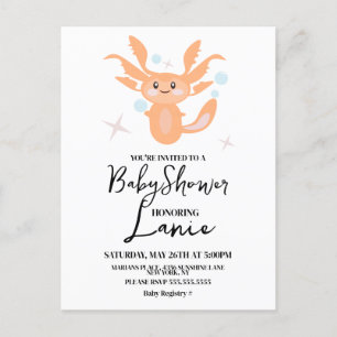 Pastel Axolotl Ozean Kreatur Baby Shower Postkarte