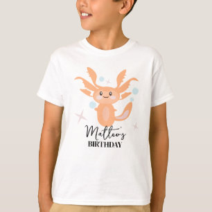 Pastel Axolotl Ozean Kreatur Geburtstagsname   T-Shirt