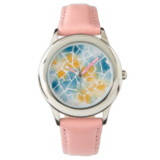 Pastel Azulejo Watercolor Mosaic Watch – Portugues Armbanduhr