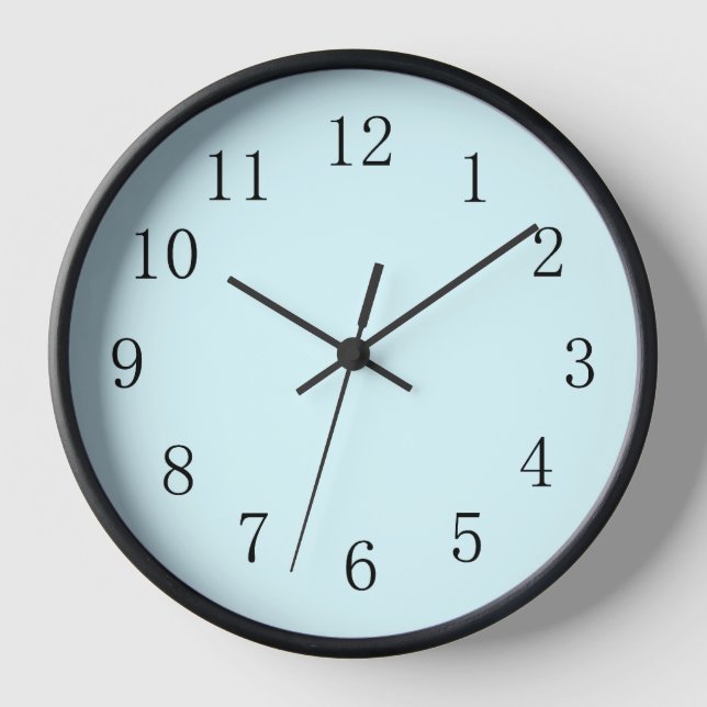 Pastel Baby Blue Kitchen Wall Clock Uhr (Vorderseite)