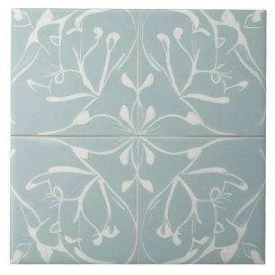 Pastel Baby Blue & White Decoration Abstrakt Fliese