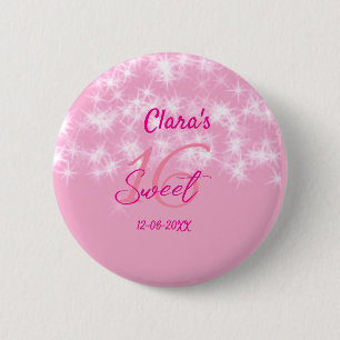 Pastel Baby pink süß 16 Geburtstag hinzufügen Name Button