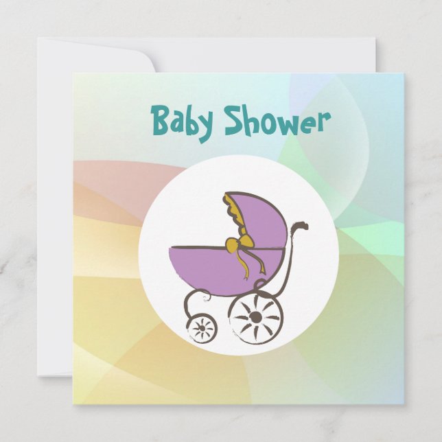 Pastel Baby Shower Einladung (Vorderseite)