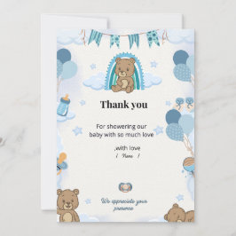 Pastel Baby Shower Thank You Card Dankeskarte