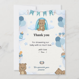 Pastel Baby Shower Thank You Card Dankeskarte