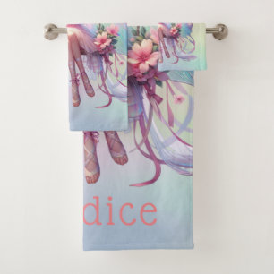 Pastel Ballerina Fairy Princess Girls Badhandtuch Set
