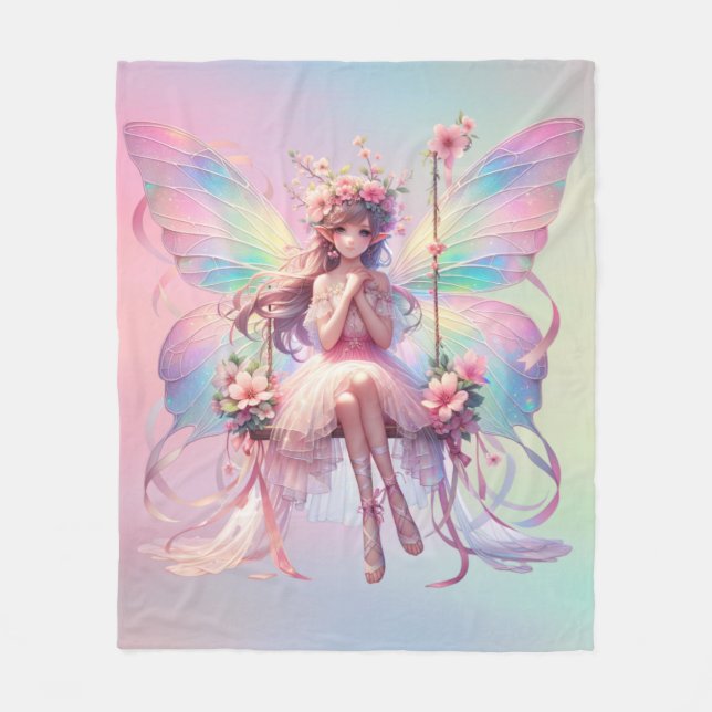 Pastel Ballerina Fairy Princess Girls Fleecedecke (Vorderseite)