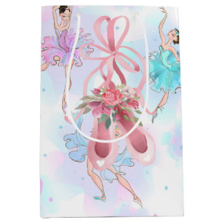 Pastel Ballet Dancers Mittlere Geschenktüte