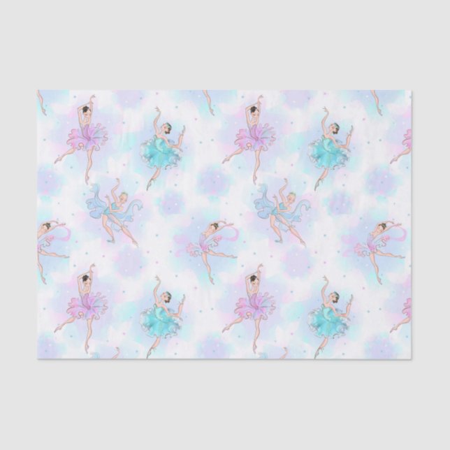 Pastel Ballet Dancers Seidenpapier (Vorderseite)